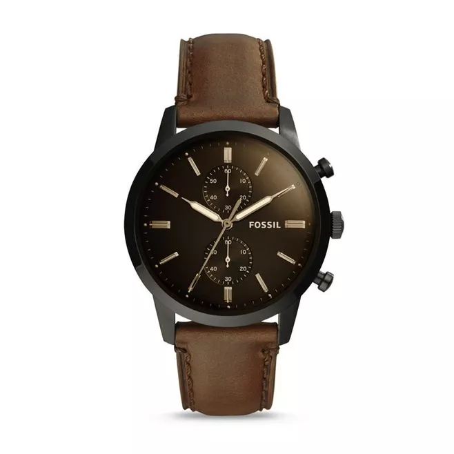 Townsman 44mm Chronograph Brown Leather Watch Original