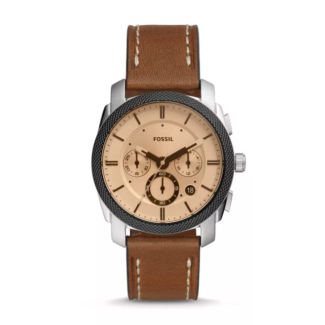 Machine Chronograph Brown Leather Watch