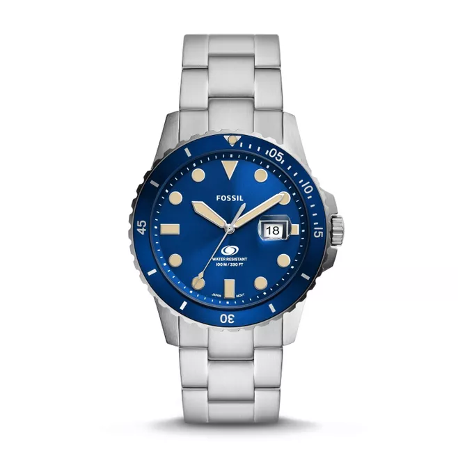 Blue Three-Hand Date Stainless Steel Watch FS5949 Original