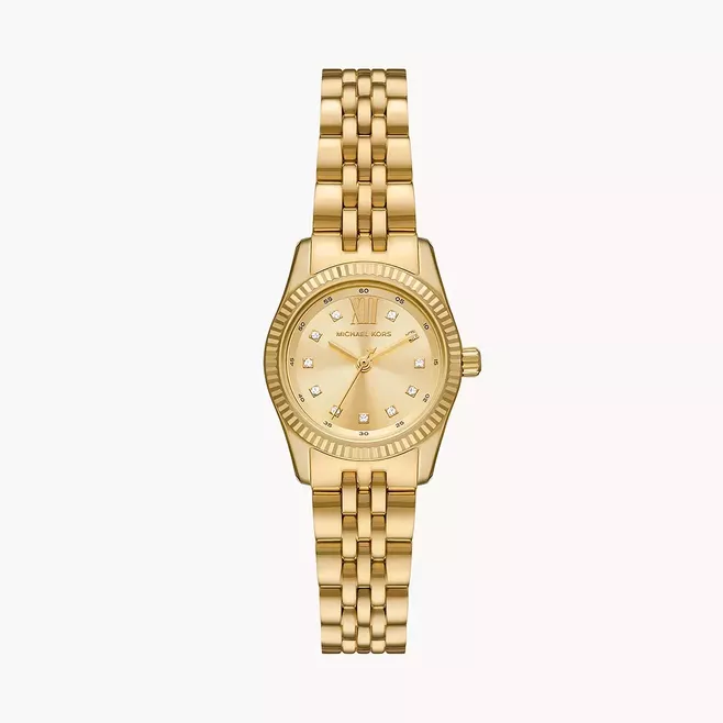Michael Kors Lexington Three-Hand Gold-Tone Stainless Steel Watch