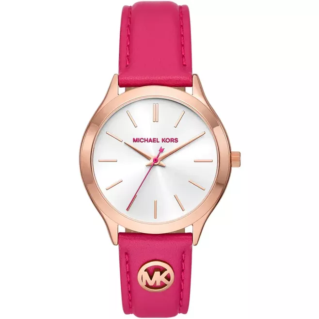 Michael Kors Leather Watch Pink Michael Kors Outlet Addyson MK2964
