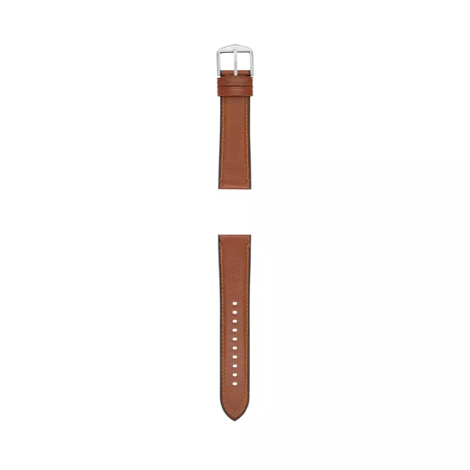 Estate 22mm Light Brown Leather and Silicone Watch Strap Original