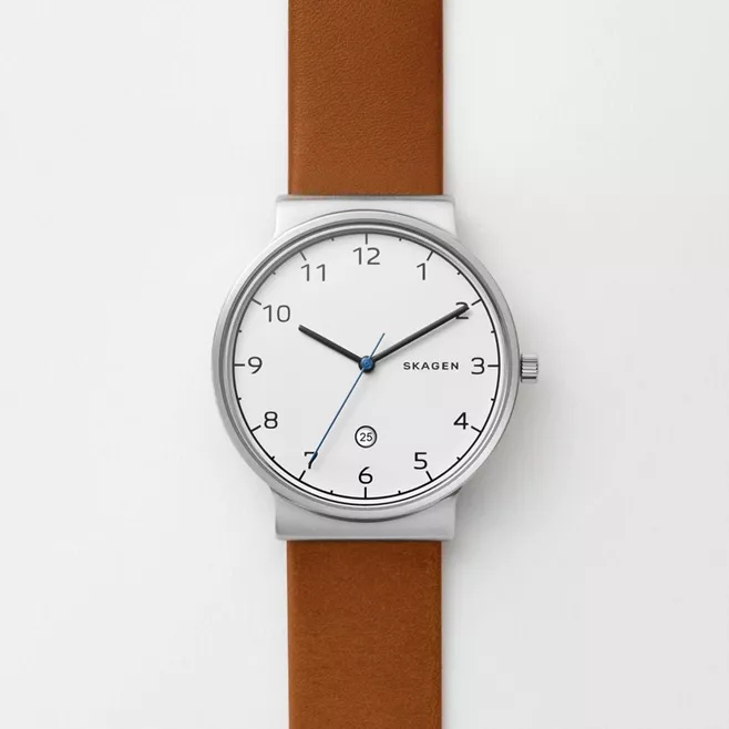 Ancher cognac leather watch cheap