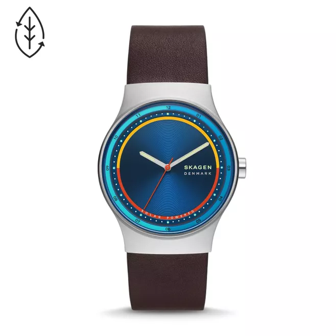 Skagen Sol Solar-Powered Espresso Leather Watch SKW6794