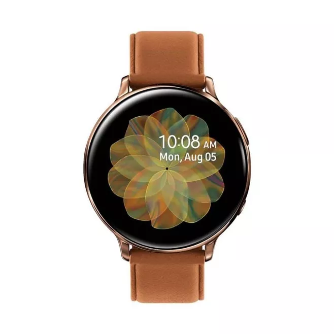 Galaxy Watch Active Gold Stainless Steel Case 44mm Brown Leather