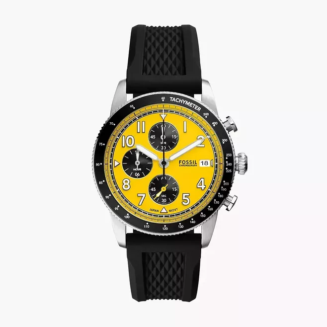 Sport Tourer Chronograph Black Silicone Watch 42mm Original